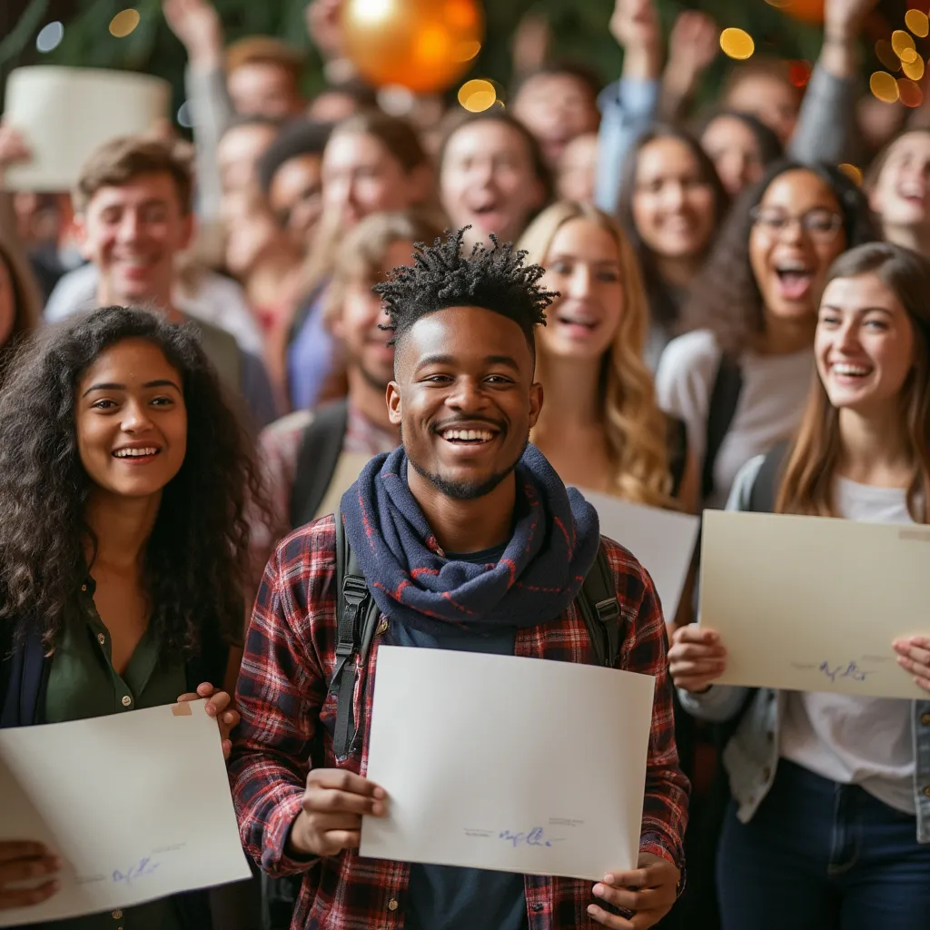 Alumnos celebrando su graduación