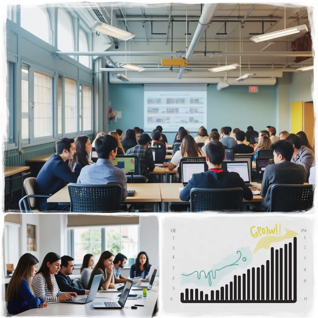Collage de imágenes históricas de ArgInvestEdu, talleres y crecimiento